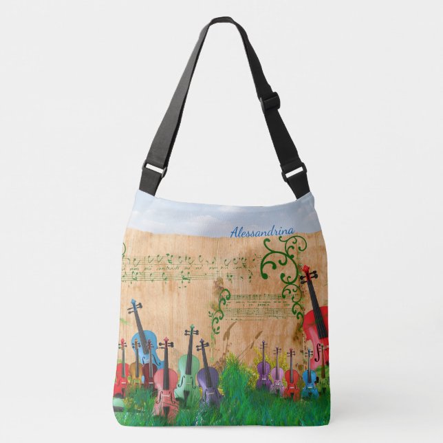 Sac Ajustable Jardin Brillant-Coloré de violon avec l'option (Devant)