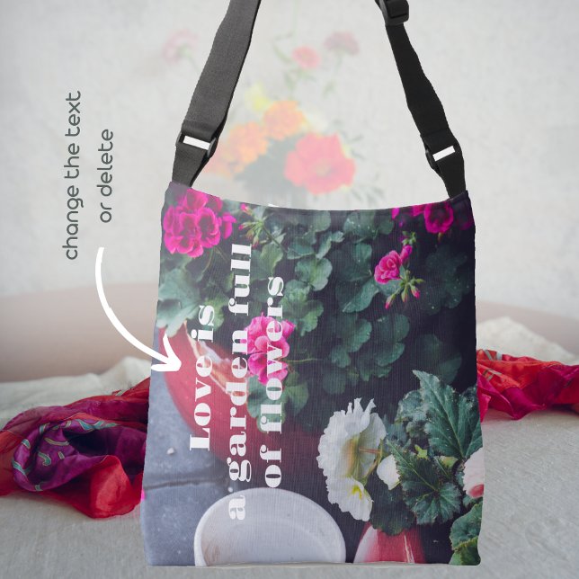 Sac Ajustable Jardin rose et blanc fleurs de géranium (Créateur téléchargé)