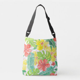 Sac Ajustable Jardin tropical, plumeria hibiscus et feuilles de