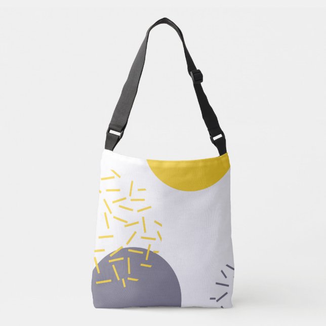 Sac Ajustable Jaune, cool, moderne, art géométrique tendance (Devant)