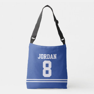 Sac Ajustable Jersey de football bleu avec nom et numéro person