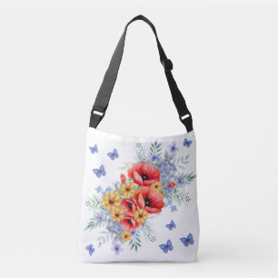 Sac Ajustable Joli Poppies rouges, tournesols et papillons