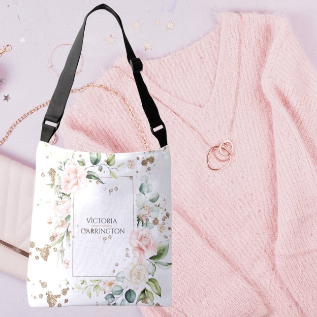 Sac Ajustable Jolie aquarelle or Floral Personnalisé (Créateur téléchargé)