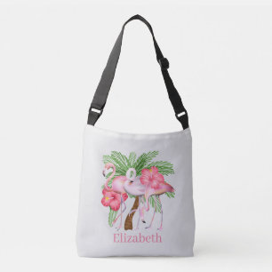 Sac Ajustable Jolie plage rose flamingo ajouter nom