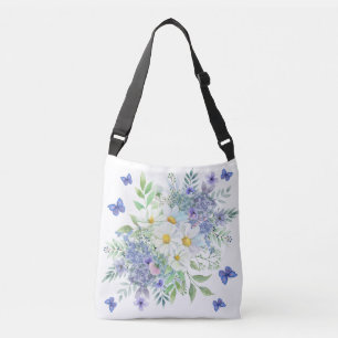 Sac Ajustable Jolies marguerites, fleurs bleues et papillons