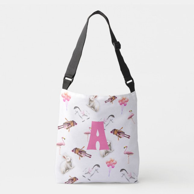 Sac Ajustable Jouer rose Motif monogramme (Devant)