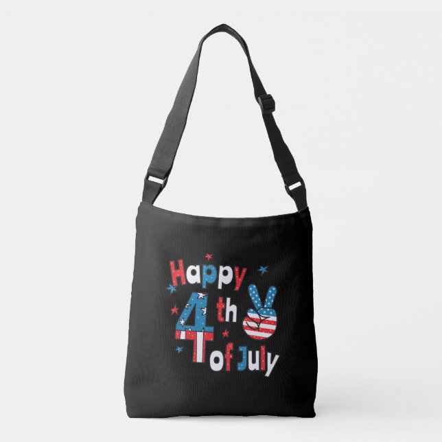 Sac Ajustable Joyeux Jour de l'Indépendance 4 juillet (Devant)