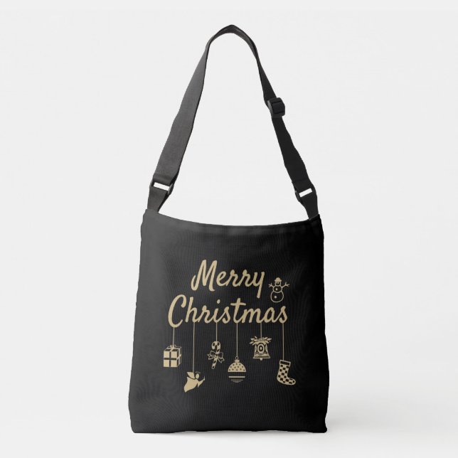 Sac Ajustable Joyeux Noël Ornements or (Devant)