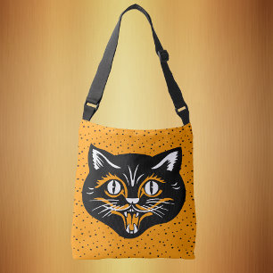 Sac Ajustable Joyeux Vintage Halloween visage Chat noir sur Oran