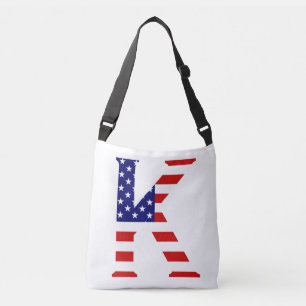 Sac Ajustable K Monogramme superposé sur le drapeau américain cb