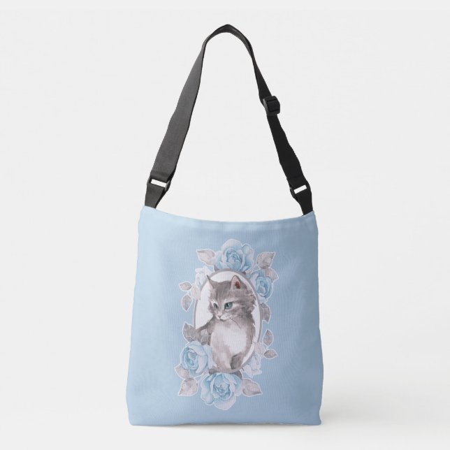 Sac Ajustable Kitten et rose bleu (Devant)