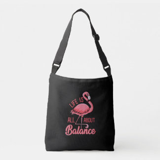 Sac Ajustable La Vie, c'est l'équilibre Flamant rose amusant