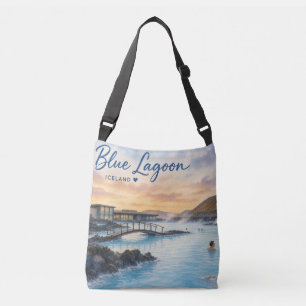 Sac Ajustable Lagon bleu Islande bain thermal aquarelle