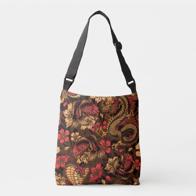 Sac Ajustable Le dragon japonais koi motif. (Devant)