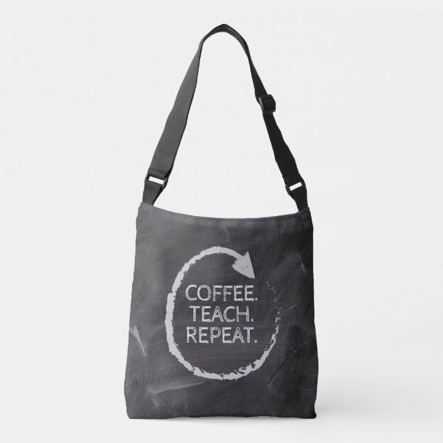 Sac Ajustable Lecture répétée du café en tableau noir (Devant)