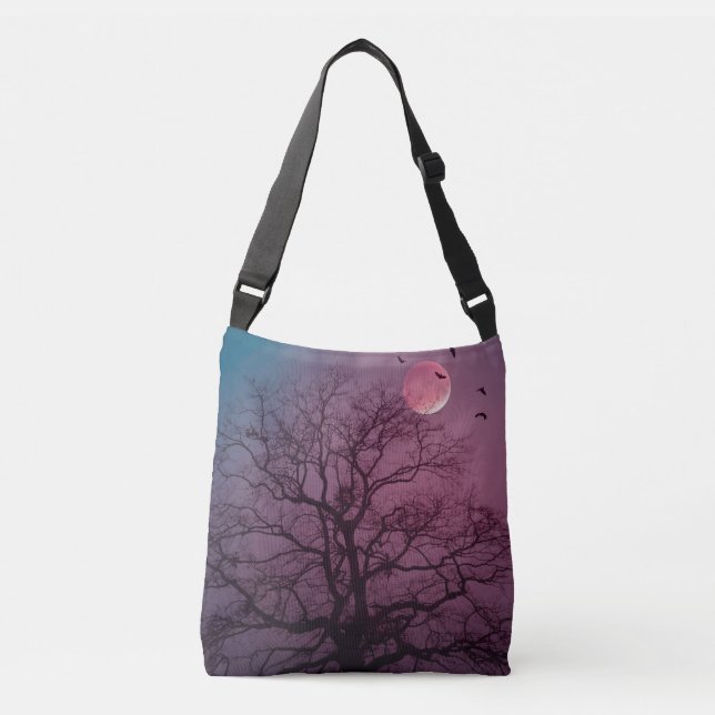 Sac Ajustable L'élégant travail d'art Éffrayant de la lune d'arb (Devant)