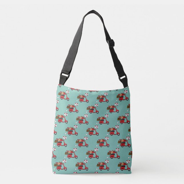 Sac Ajustable Les amoureux du Cardinal Rouge sur Scooter (Devant)