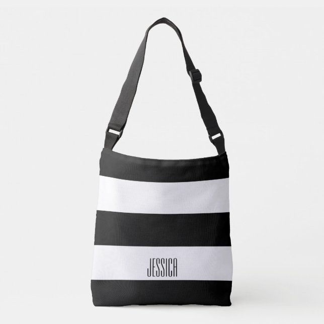 Sac Ajustable Les rayures noires et blanches modernes ont (Devant)