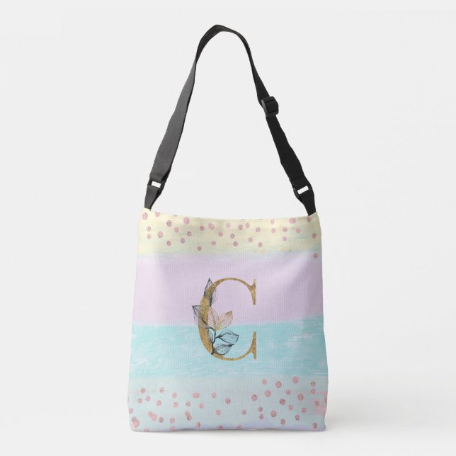 Sac Ajustable *~ LETTRE C Monogramme Gold Parties scintillant Co (Dos)