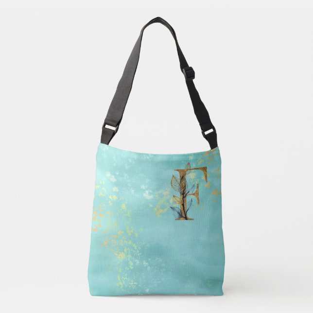 Sac Ajustable *~* LETTRE F -Monogramme Parties scintillant d'or  (Devant)