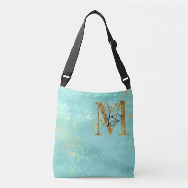Sac Ajustable *~ LETTRE M - Parties scintillant d'or Monogramme  (Devant)