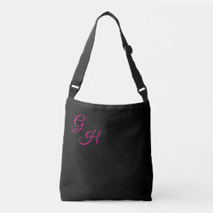 Sac Ajustable Lettres de Grâce - Noir & Rose Chaud :