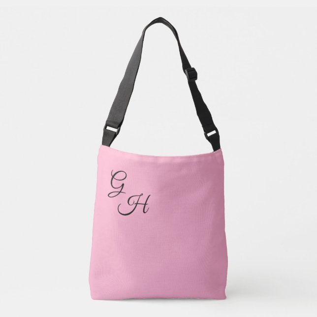 Sac Ajustable Lettres de Grâce - Rose et Noir : (Devant)