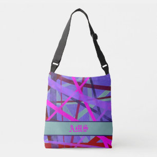 Sac Ajustable Lignes géométriques rose et violet Motif Monogramm