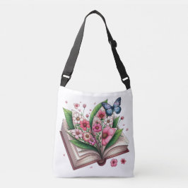 Sac Ajustable Livre ouvert avec floral rose et papillon