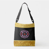 Logo du service d'incendie Badge noir et rose