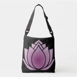 Sac Ajustable Lotus violet rouge sur noir