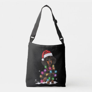 Sac Ajustable Lumières De Noël Dachshund Avec Neige