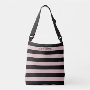 Sac Ajustable Magnifique calligraphie sur fond rayé noir et rose