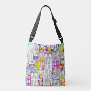 Sac Ajustable Maisons d'Amsterdam : Aquarelle Motif sans couture