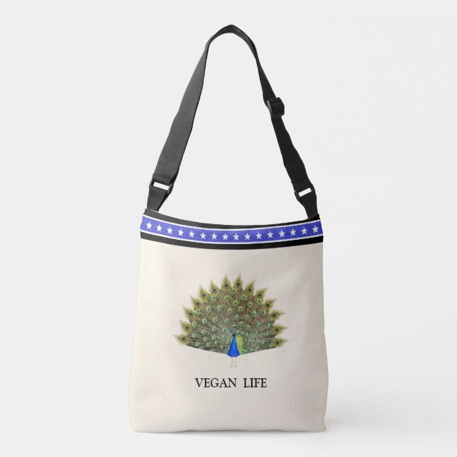 Sac Ajustable Majestic Peacock & Stations sur l'ivoire (Devant)