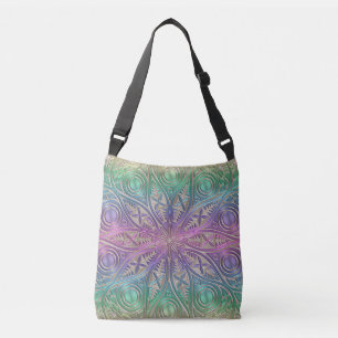 Sac Ajustable Mandala pourpre rose iridescent d'or vert