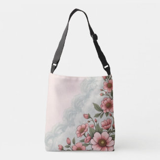Sac Ajustable Marbre floral aquarelle rose élégant