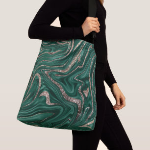 Sac Ajustable Marbre Parties scintillant en or noir vert Emerald