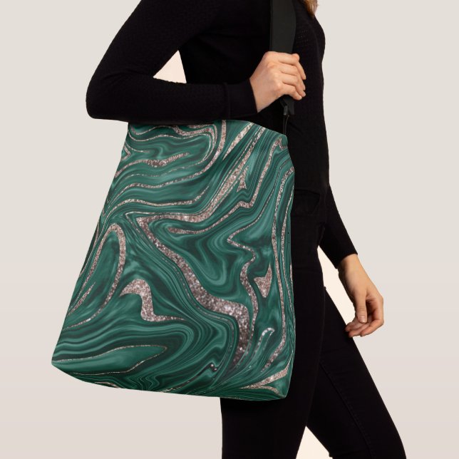 Sac Ajustable Marbre Parties scintillant en or noir vert Emerald (De près)