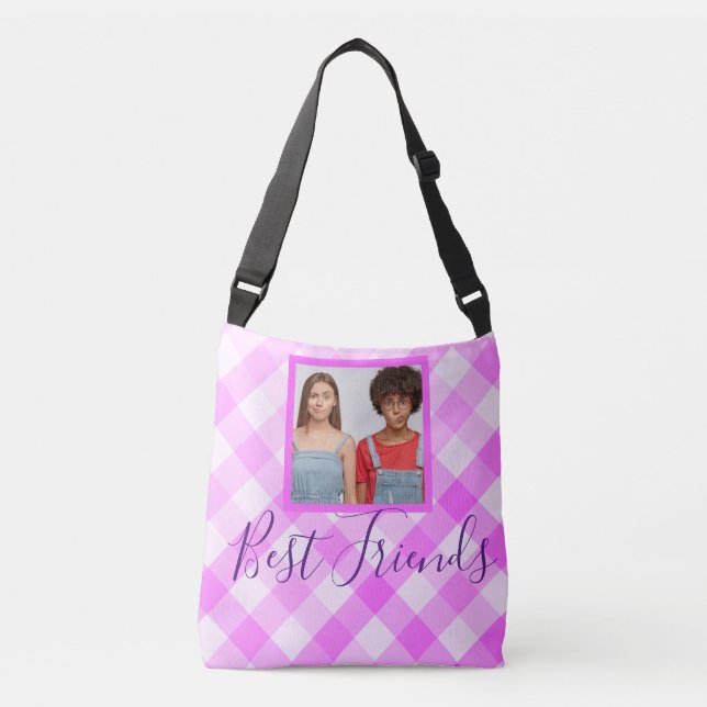 Sac Ajustable Meilleurs Amis Photo Hot Rose Plat (Devant)