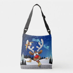 Sac Ajustable Mème de Noël drôle de renne qui regarde par-dessus