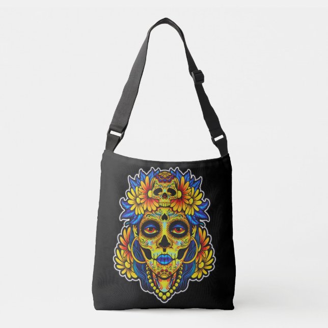Sac Ajustable Modèle d'illustration artistique du crâne de sucre (Devant)