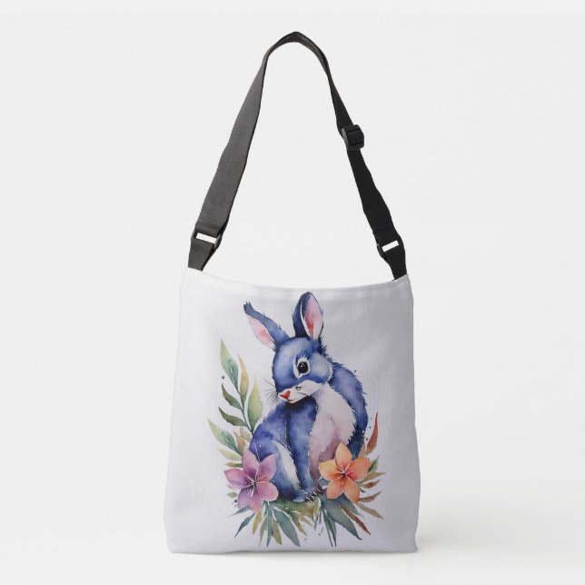Sac Ajustable Modèle floral de lapin personnalisé (Devant)