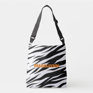 Sac Ajustable Modèle Zèbre moderne Texte orange personnalisé Fou