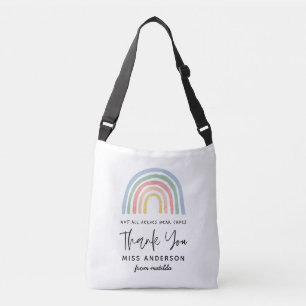 Sac Ajustable Moderne aquarelle arc-en-ciel professeur merci cad