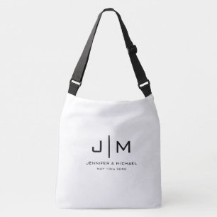 Sac Ajustable Moderne simple Monogramme Mariage Couple Large
