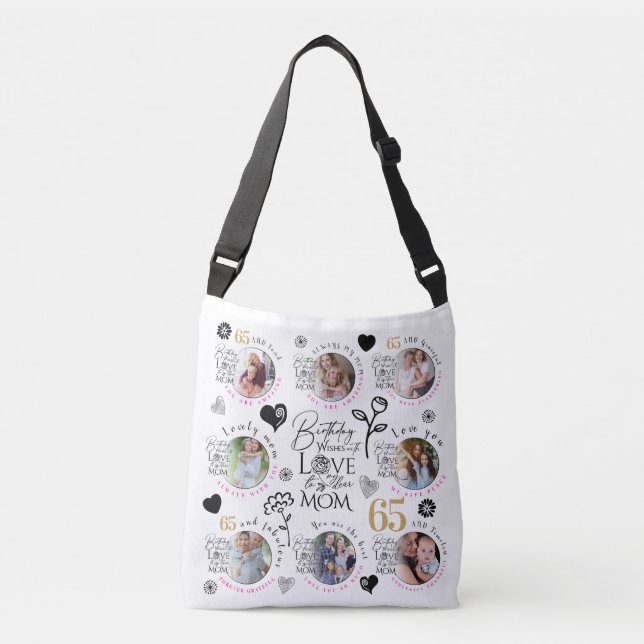 Sac Ajustable Mom Birthday Photo Collage Keepsake Typography (Devant)