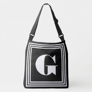 Sac Ajustable Monogramme 3 trames en gras Noir et blanc