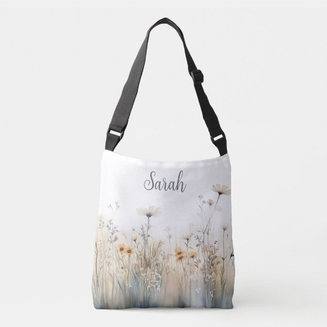 Sac Ajustable Monogramme Champ Rustique de Fleurs Sauvages (Devant)