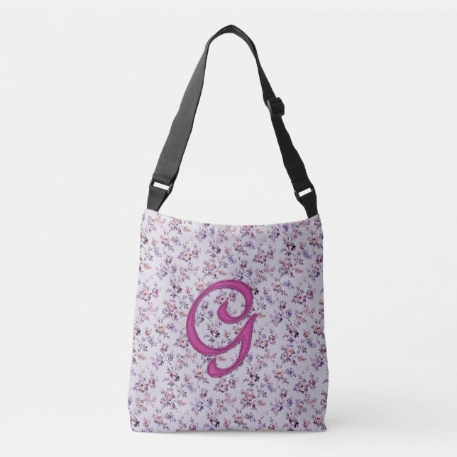 Sac Ajustable Monogramme de luxe floral G (Devant)